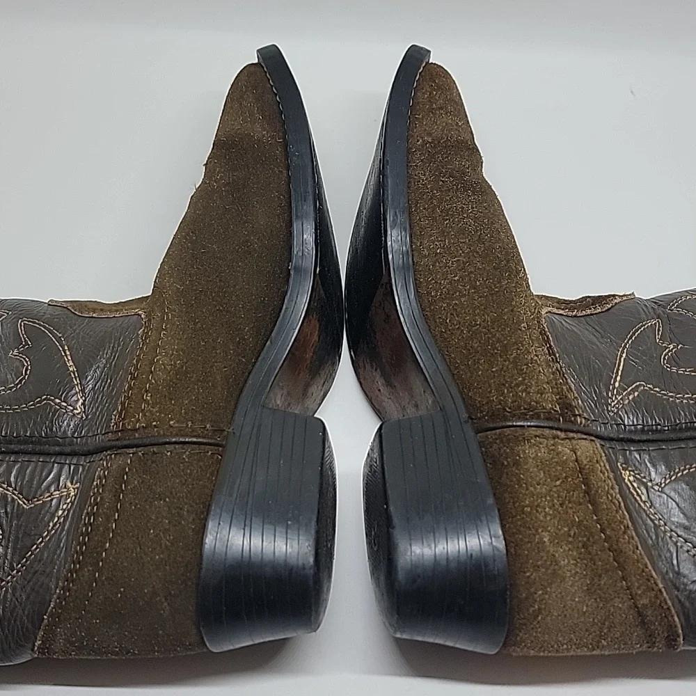 Acme Brown Suede Leather Cowboy Boots Kids (Read Flaws) Kids 4
